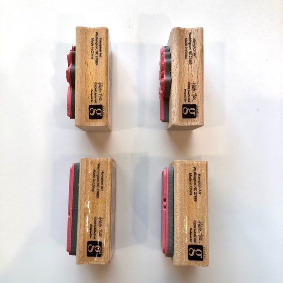 STUDIO G Set of 4 Daisy, Leaves, Trees Rubber Stamp Wood Block RARE! NEW! - Picture 3 of 4